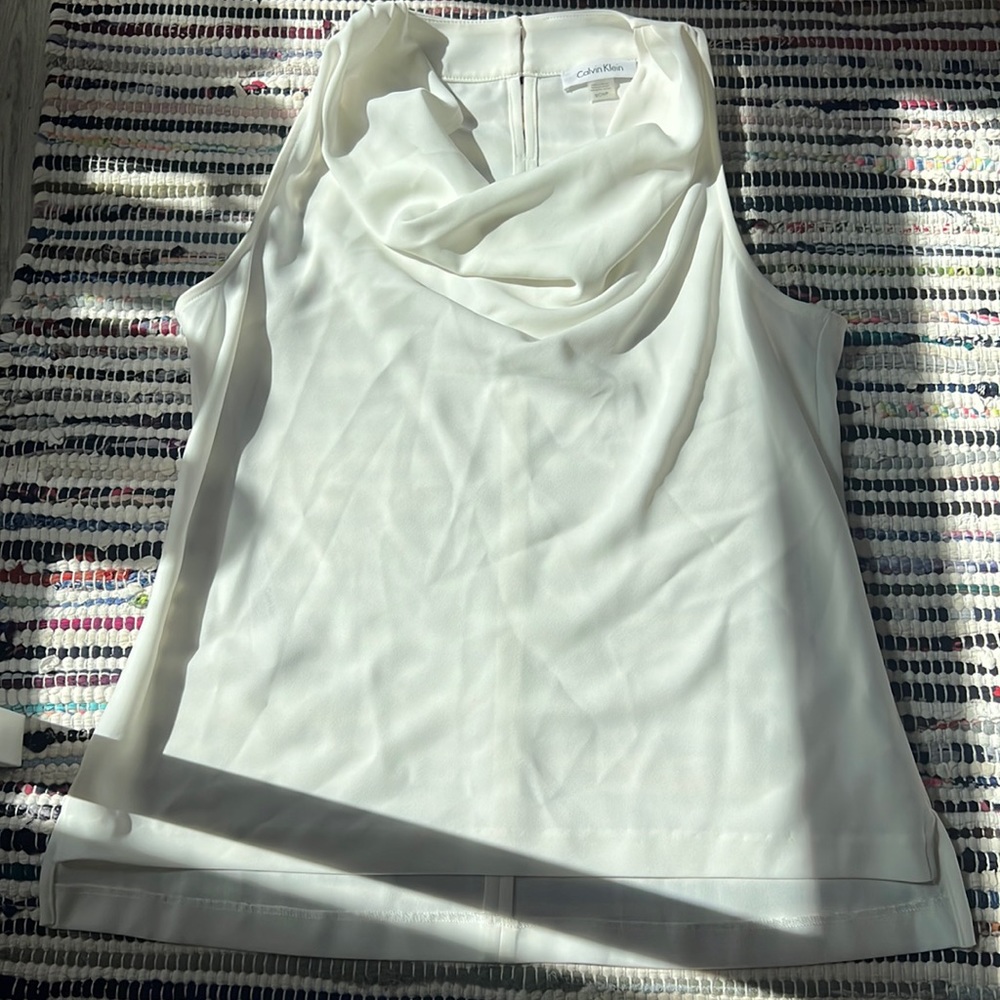 Calvin Klein Cow Neck White Blouse